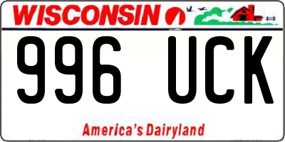 WI license plate 996UCK