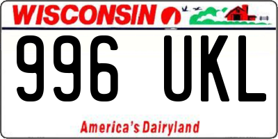 WI license plate 996UKL