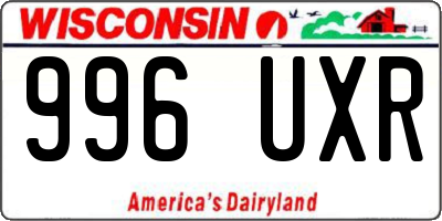 WI license plate 996UXR