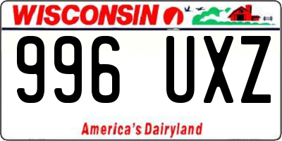 WI license plate 996UXZ