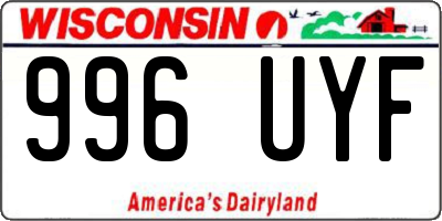 WI license plate 996UYF