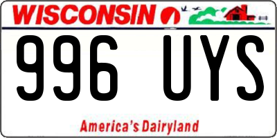 WI license plate 996UYS