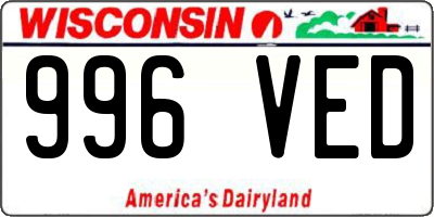 WI license plate 996VED