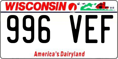 WI license plate 996VEF