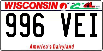 WI license plate 996VEI