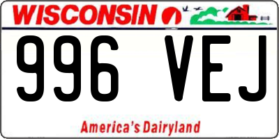 WI license plate 996VEJ