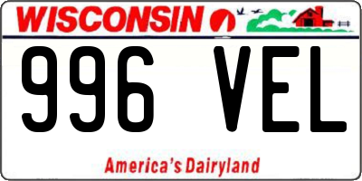 WI license plate 996VEL