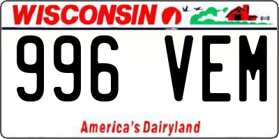 WI license plate 996VEM