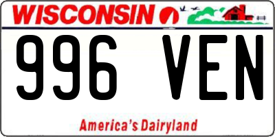 WI license plate 996VEN