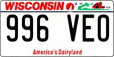 WI license plate 996VEO