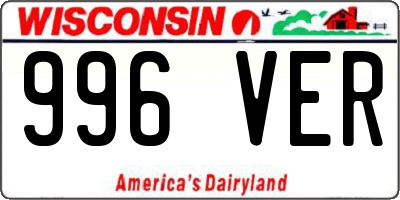 WI license plate 996VER