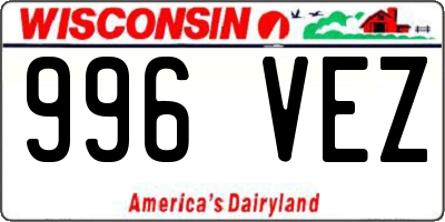 WI license plate 996VEZ