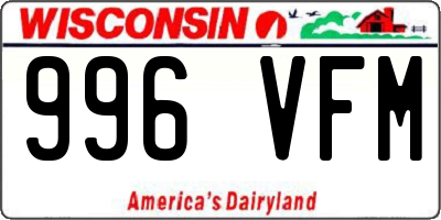 WI license plate 996VFM