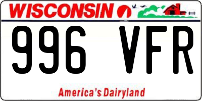 WI license plate 996VFR