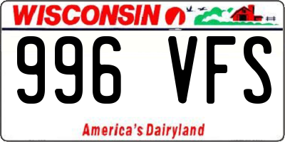 WI license plate 996VFS