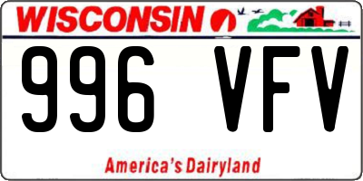 WI license plate 996VFV