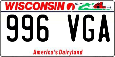 WI license plate 996VGA