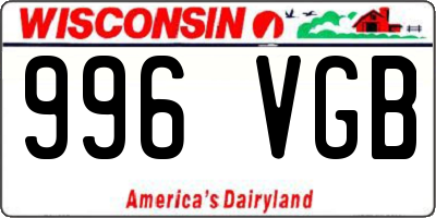WI license plate 996VGB