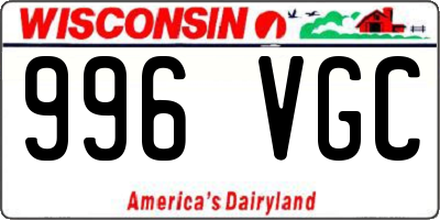 WI license plate 996VGC