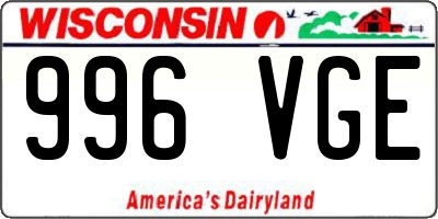 WI license plate 996VGE