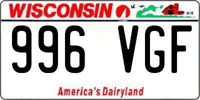 WI license plate 996VGF