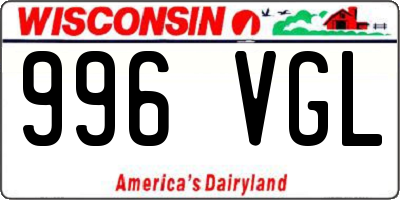 WI license plate 996VGL