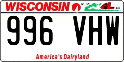 WI license plate 996VHW