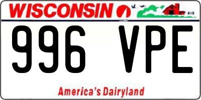 WI license plate 996VPE