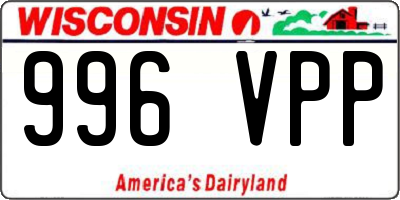 WI license plate 996VPP
