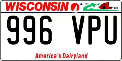 WI license plate 996VPU
