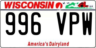 WI license plate 996VPW
