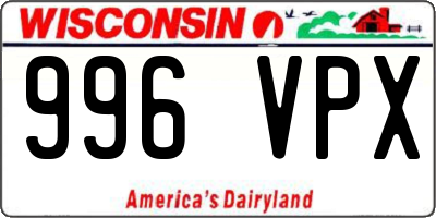 WI license plate 996VPX