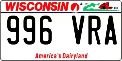 WI license plate 996VRA