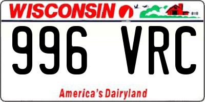 WI license plate 996VRC