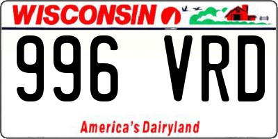 WI license plate 996VRD