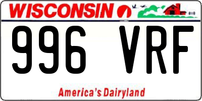 WI license plate 996VRF