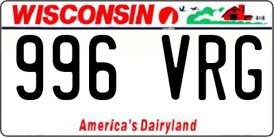 WI license plate 996VRG