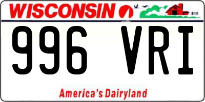 WI license plate 996VRI