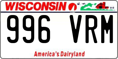WI license plate 996VRM