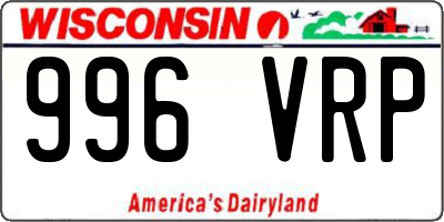 WI license plate 996VRP