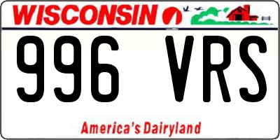 WI license plate 996VRS