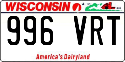 WI license plate 996VRT