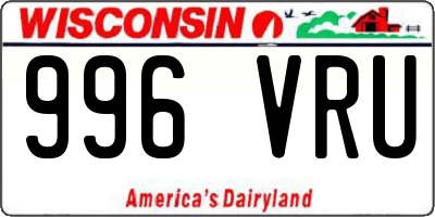 WI license plate 996VRU