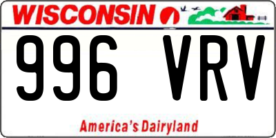 WI license plate 996VRV