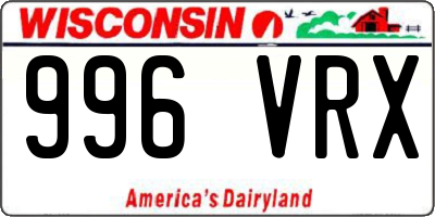 WI license plate 996VRX