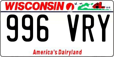 WI license plate 996VRY