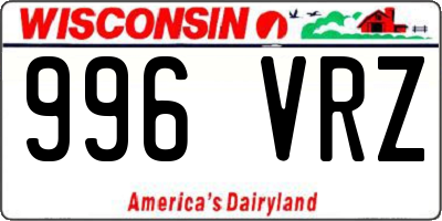 WI license plate 996VRZ