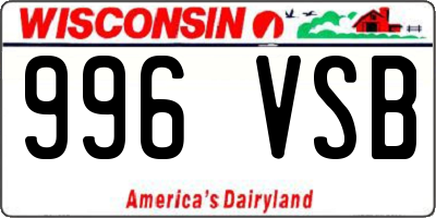 WI license plate 996VSB