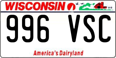 WI license plate 996VSC