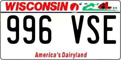 WI license plate 996VSE